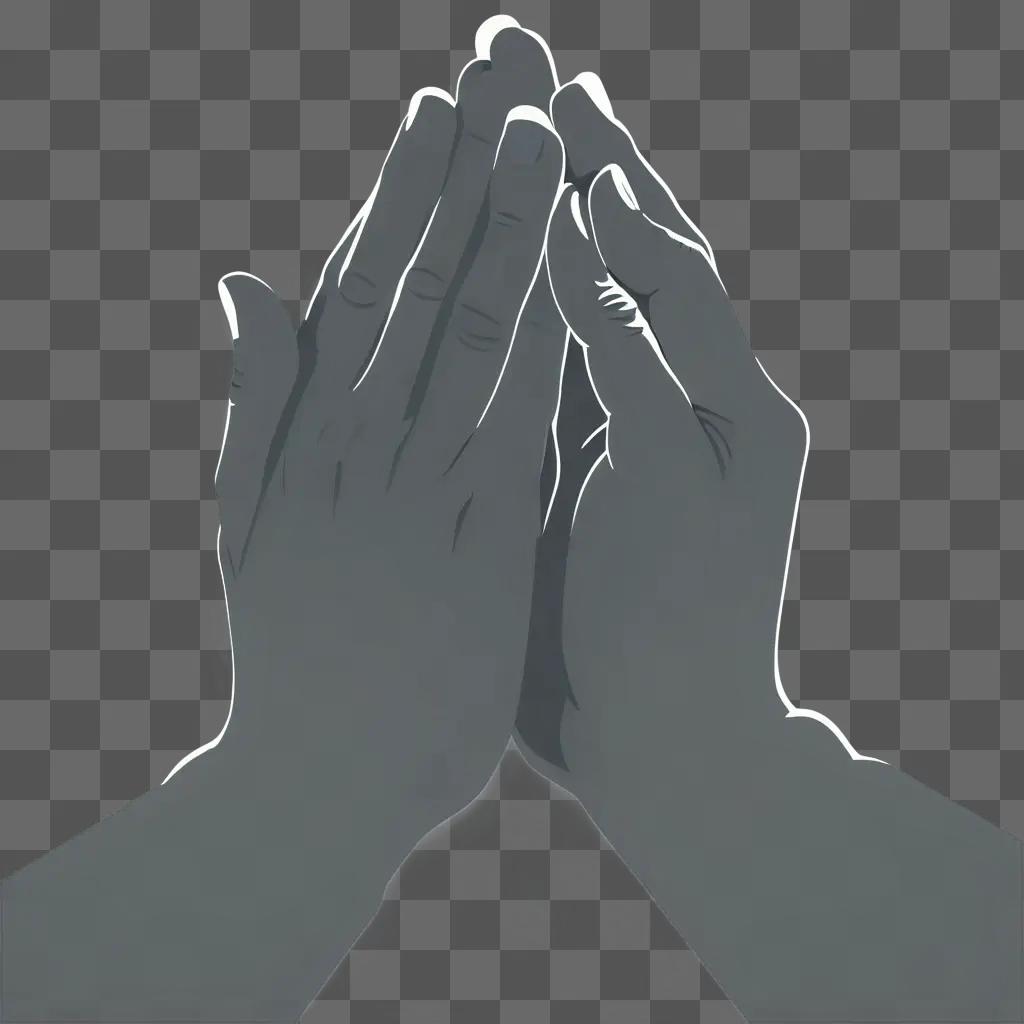 Praying hands in silhouette