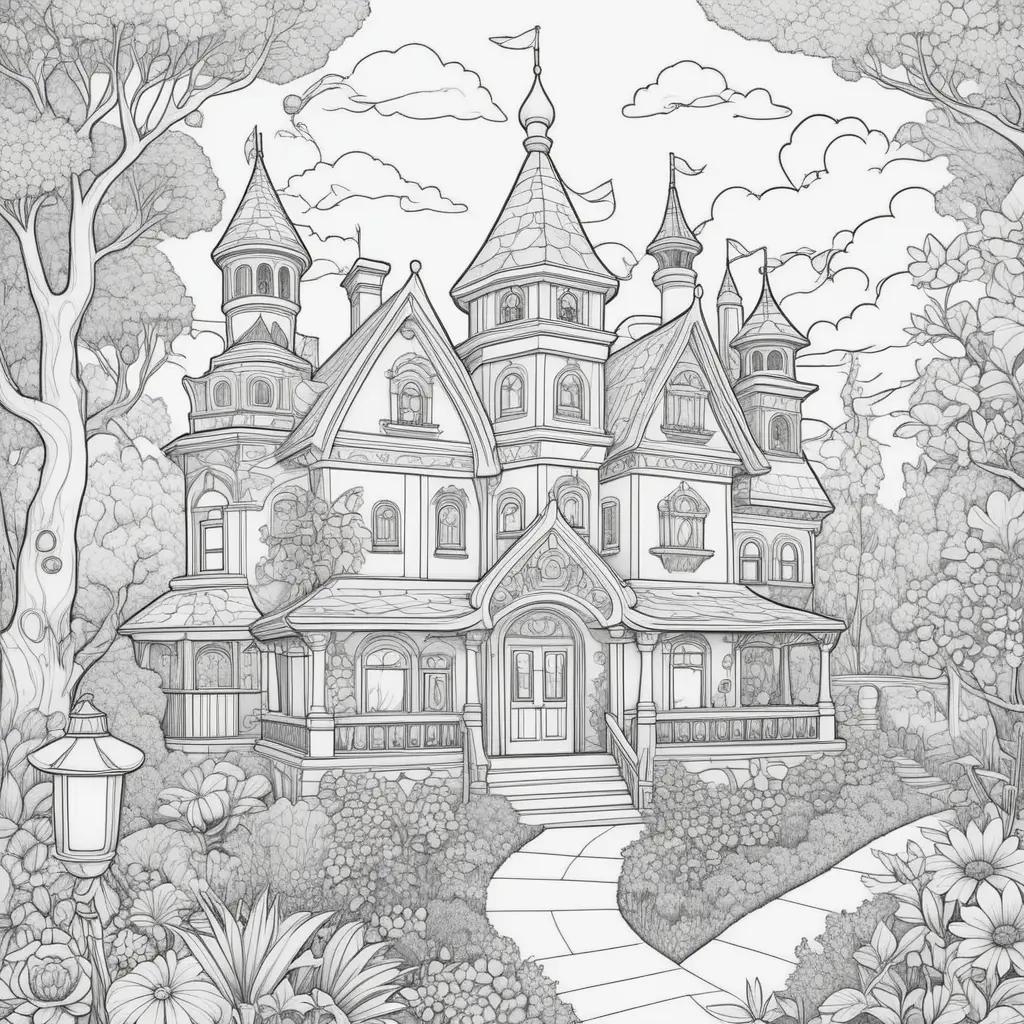 Pre-K coloring pages of a beautiful castle