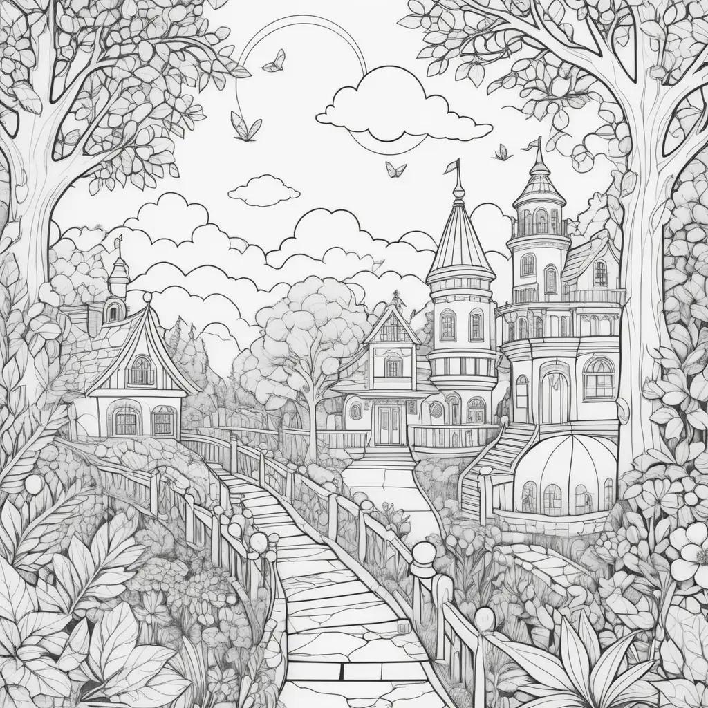 Pre-kindergarten coloring pages featuring a fantasy castle