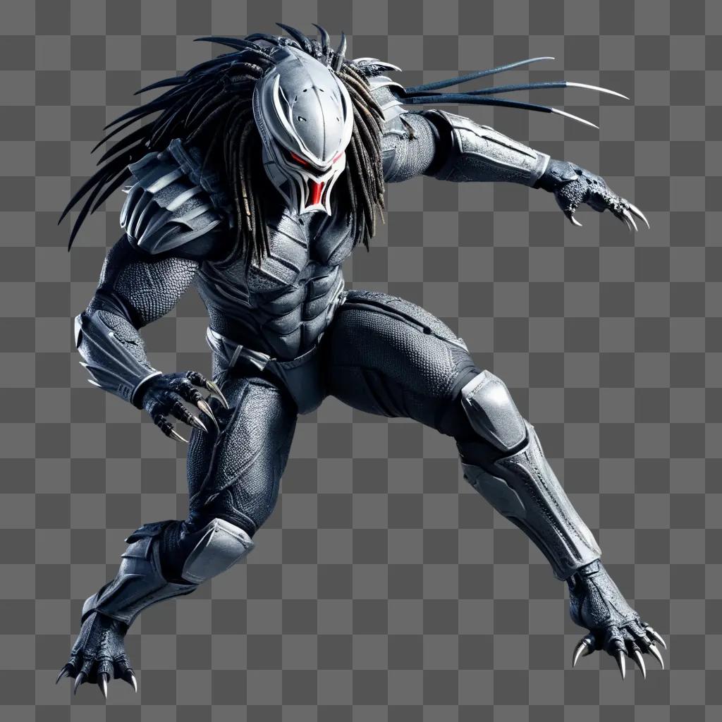 Predator posing in combat gear