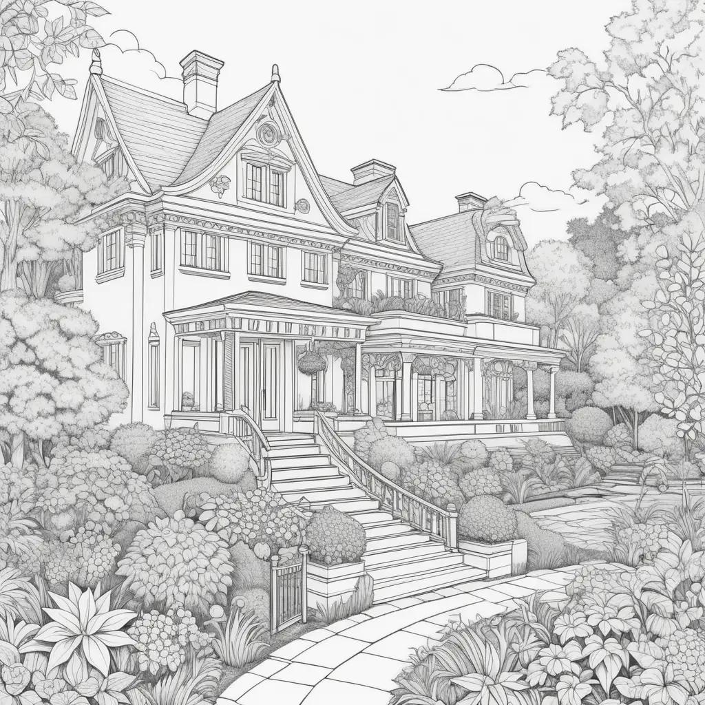「プレッピーぬりえ」は、豊かな緑に囲まれた美しいプレッピーハウスを描いたぬりえコレクションをイメージしたタイトルです