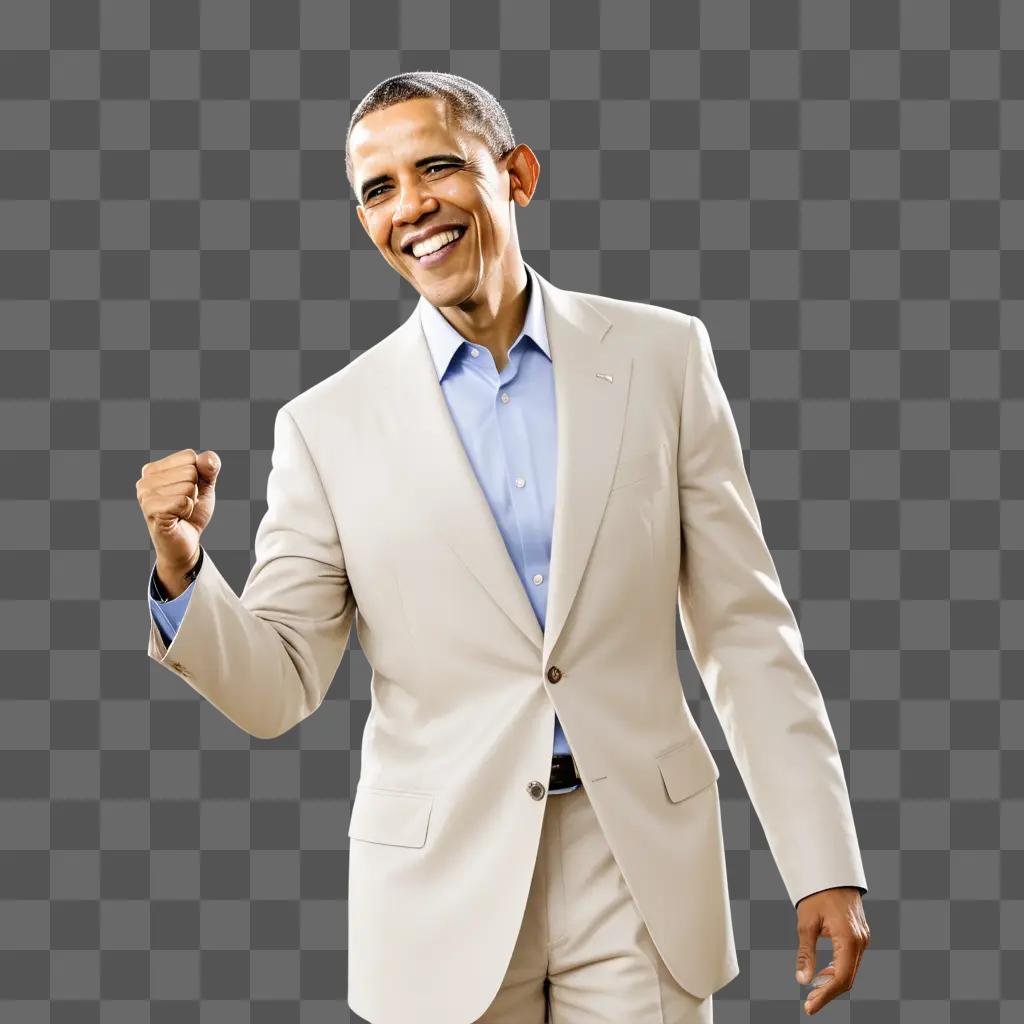 President Obama poses in a suit and tie