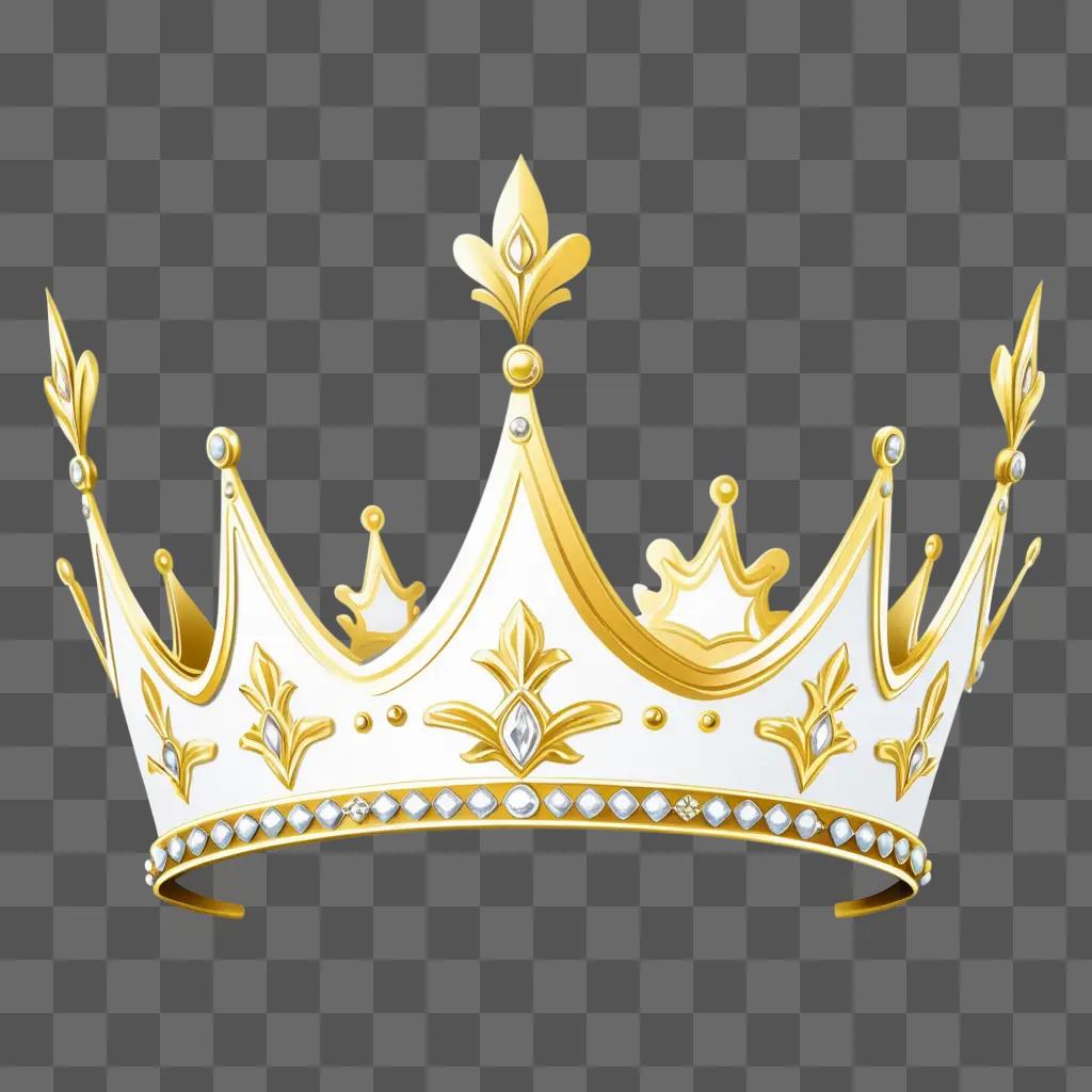 Princess Crown Clipart: Gold Crown with Diamonds