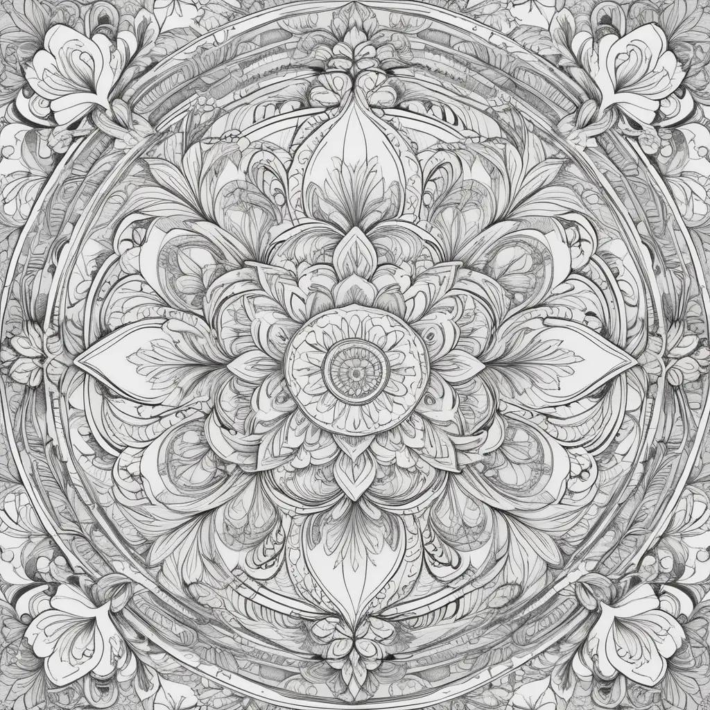 Printable adult coloring pages featuring intricate designs and patterns