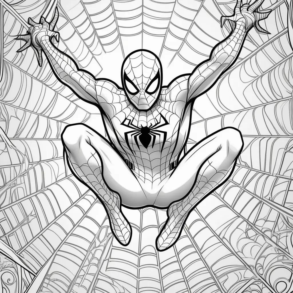 Printable coloring pages featuring Spiderman