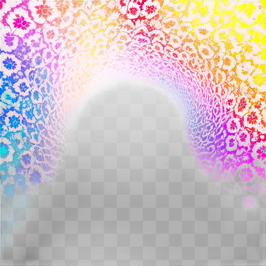 Psychedelic rainbow art design on white background