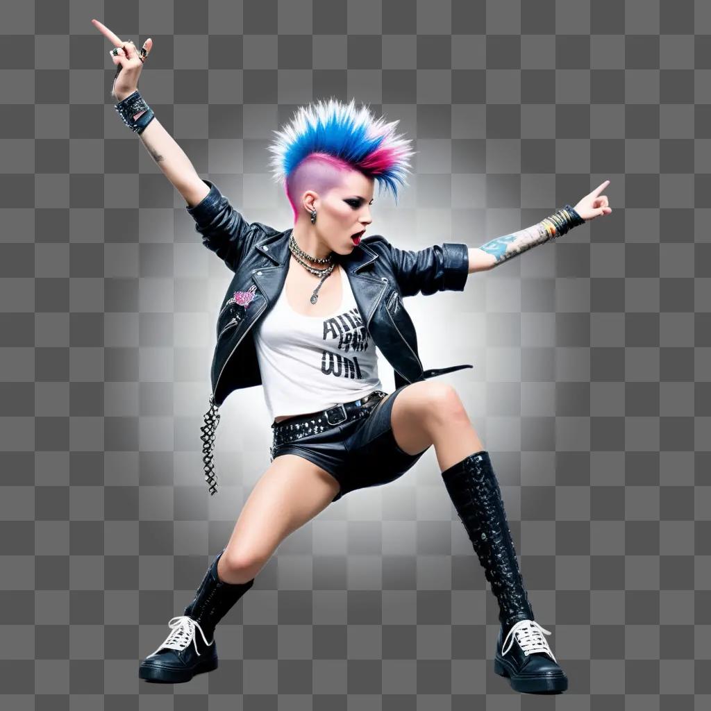 Punk rocker with black and blue hair