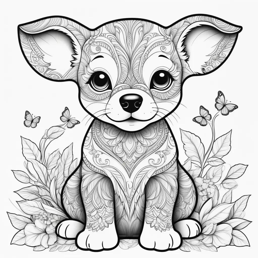 Puppy Coloring Pages: Cute Coloring Book for Kids