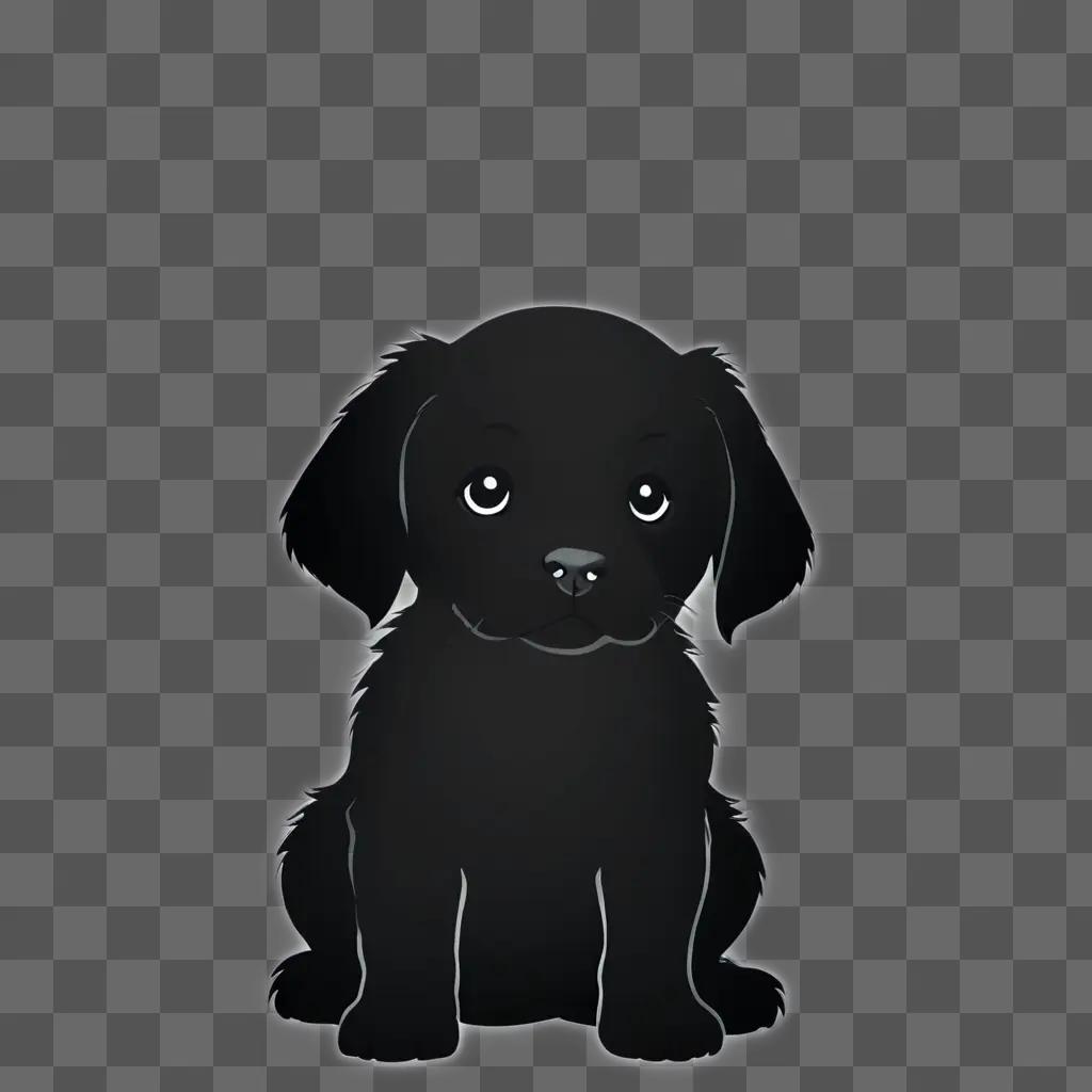 Puppy silhouette on dark background