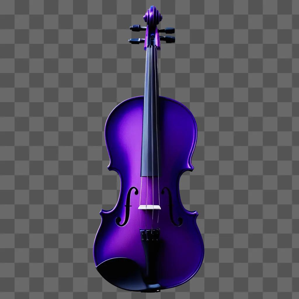 Purple violin in a dark, lit background