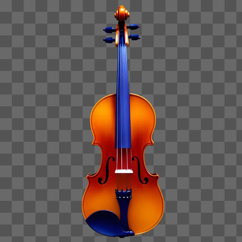 Purple violin on a brown background