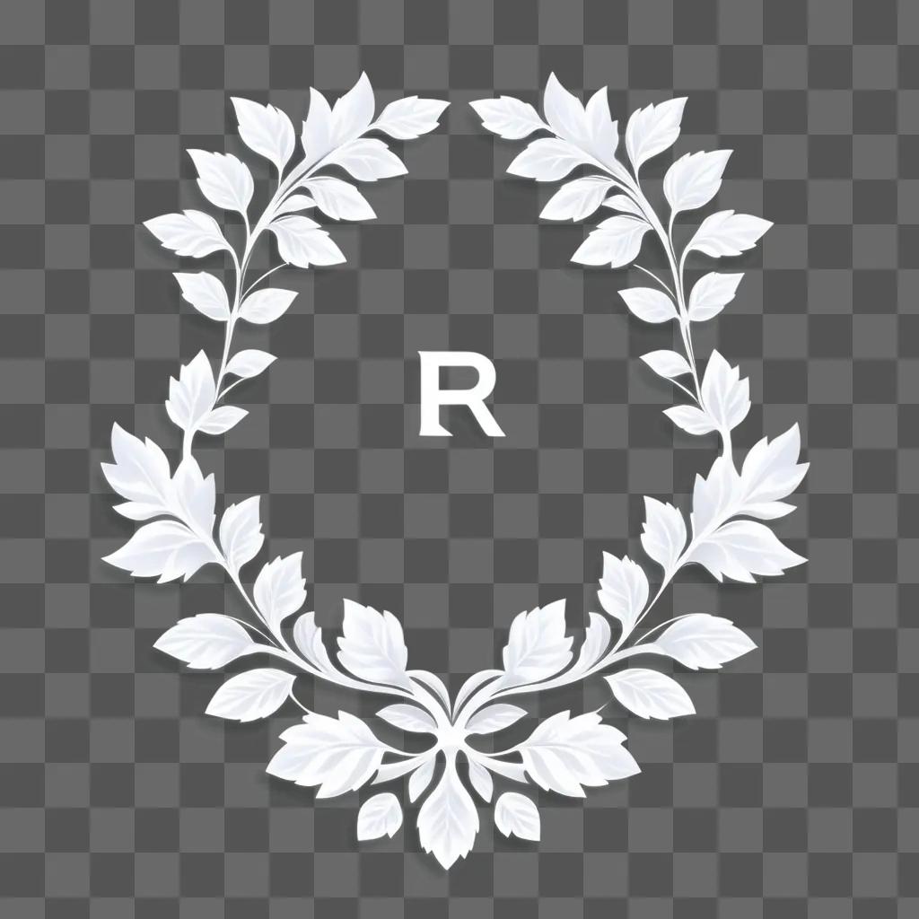 R brand icon in white and green leaves