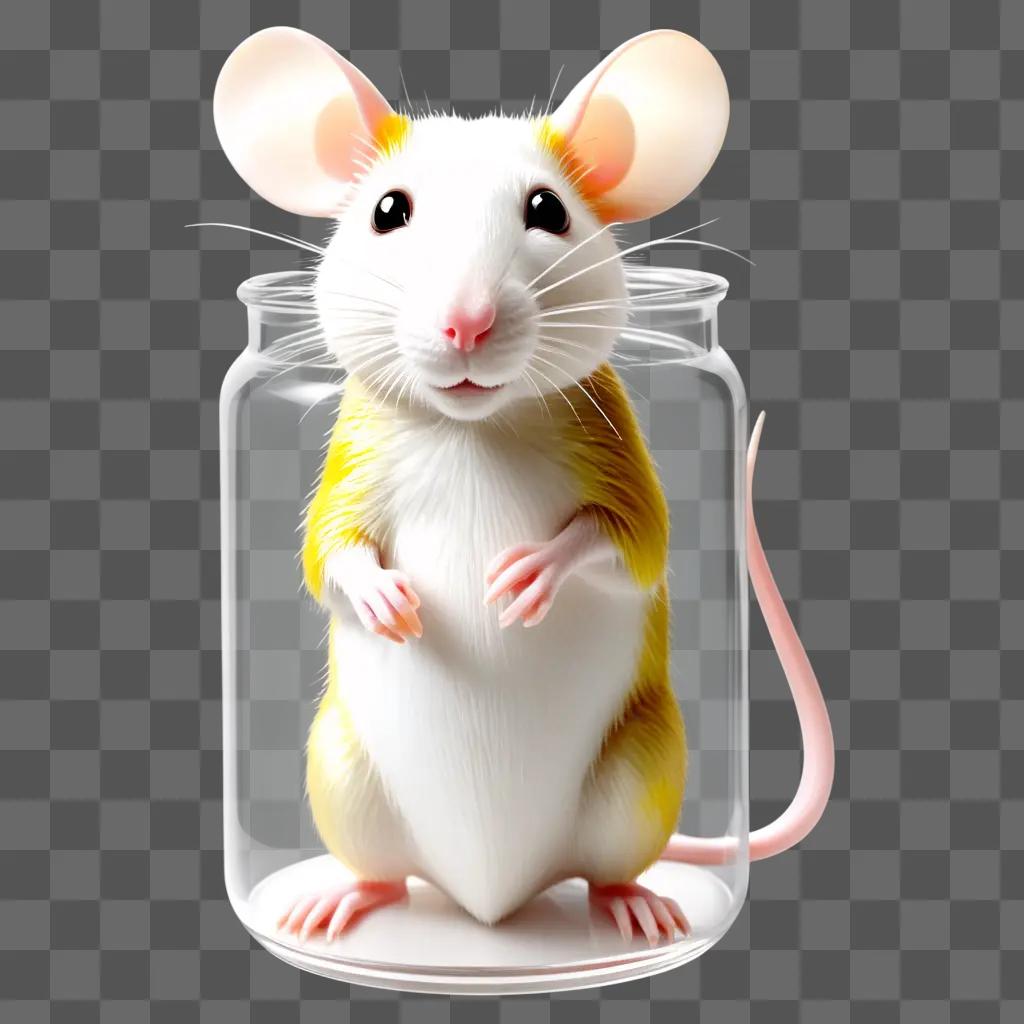 RAT IN TRANSPARENT GREEN CUP