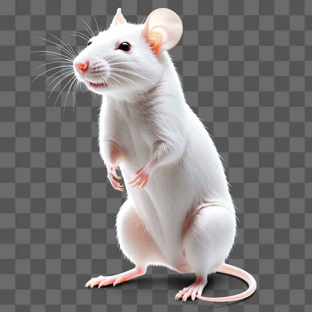 RAT ON THE TRANSPARENT WHITE SURFACE