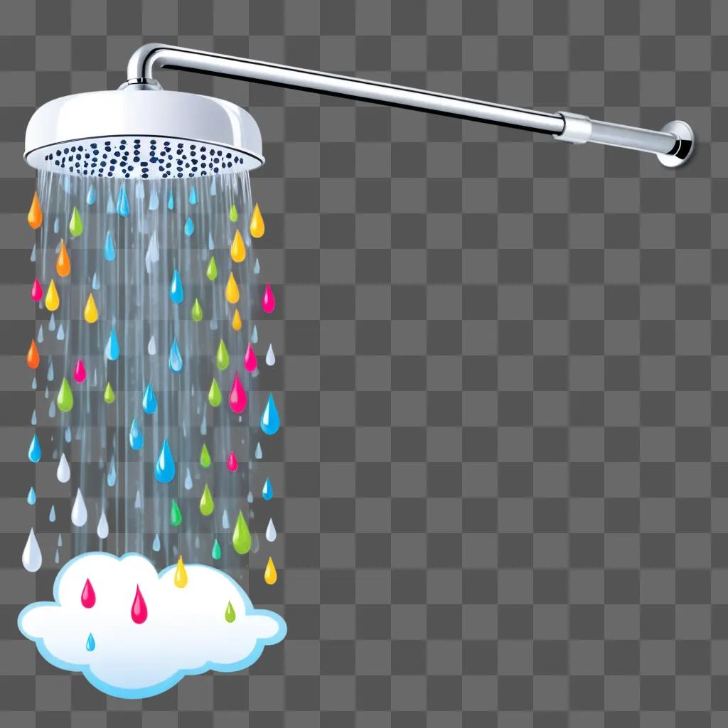 Rain shower clipart with colorful rain drops