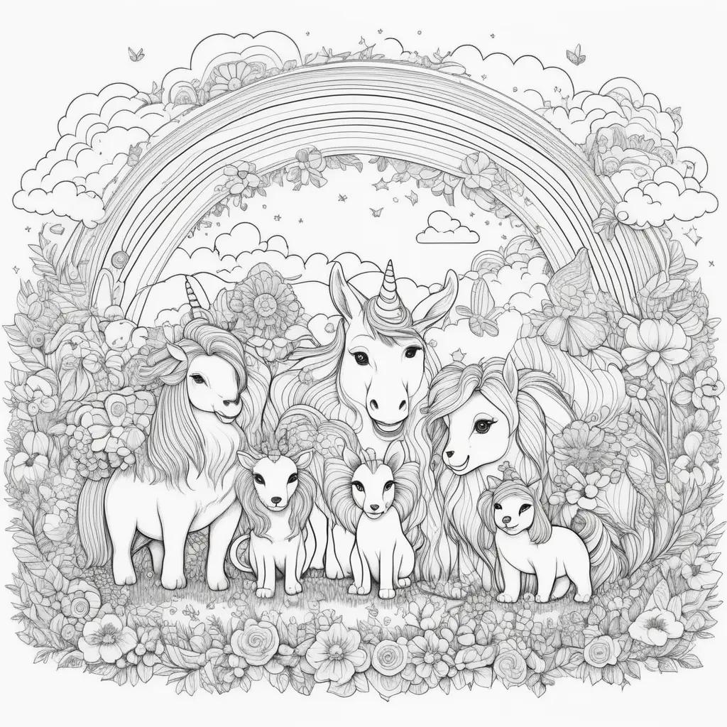 Dibujo de Rainbow Friends para colorear - Unicornios y mariposas
