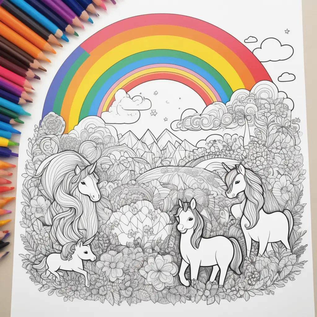 Dibujos de amigos arcoíris para colorear: vibrantes, mágicos, multicolores