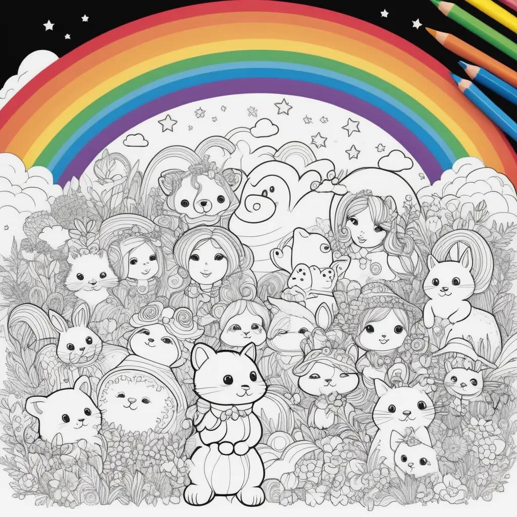Dibujos de amigos arcoíris para colorear: una colección de dibujos divertidos