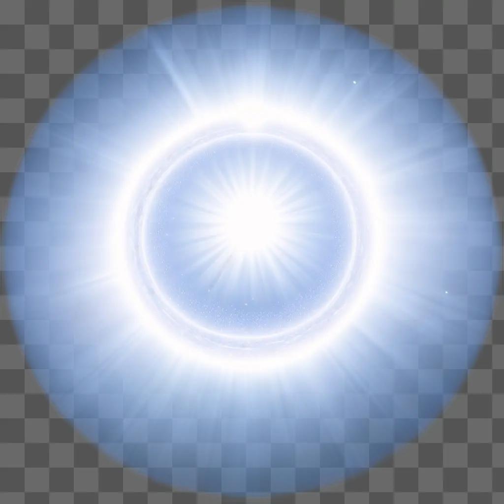 Rare photo of a blue circle with white rays