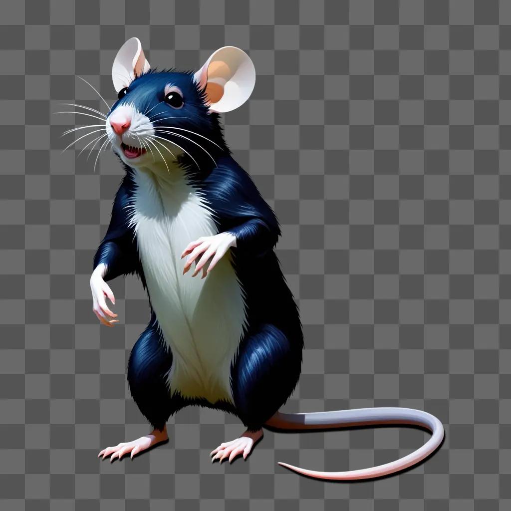 Rats transparent on gray background