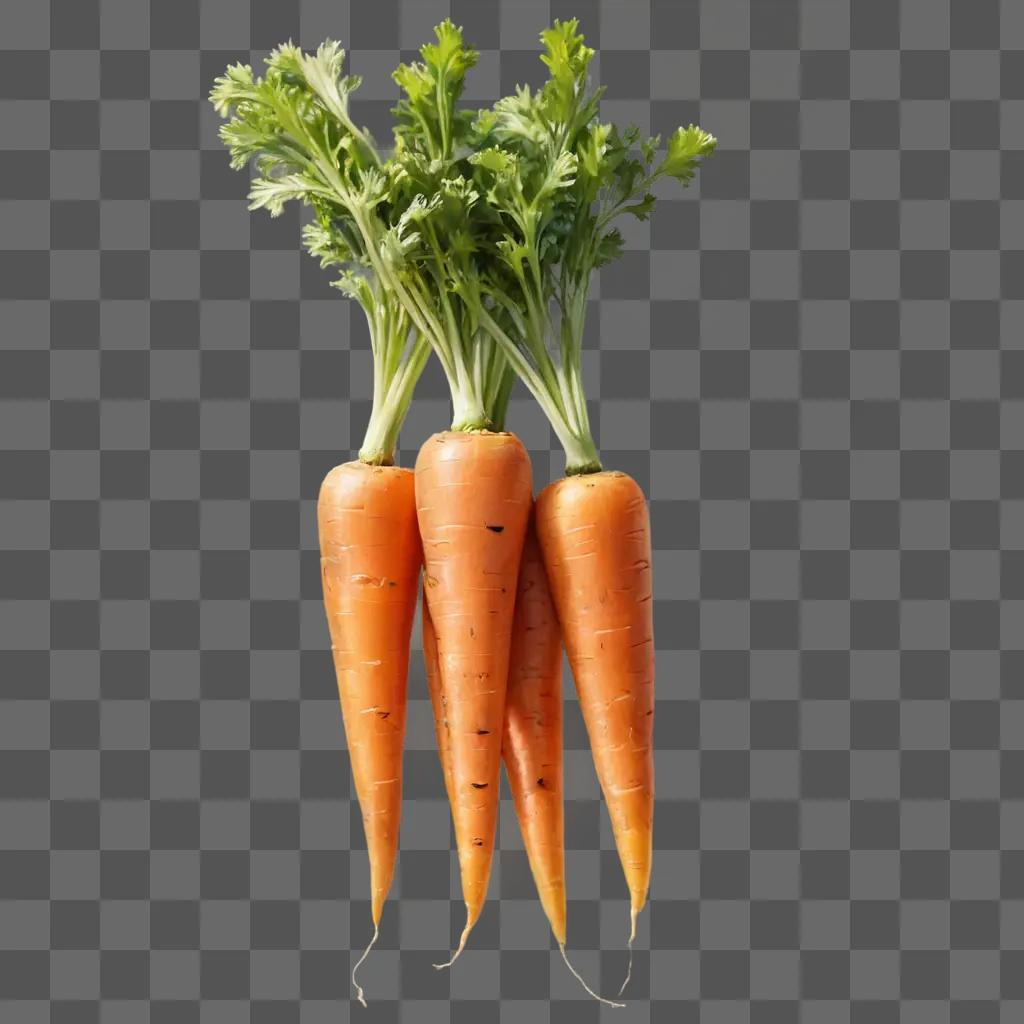 Realistic Carrot Drawings in a Colorful Setting