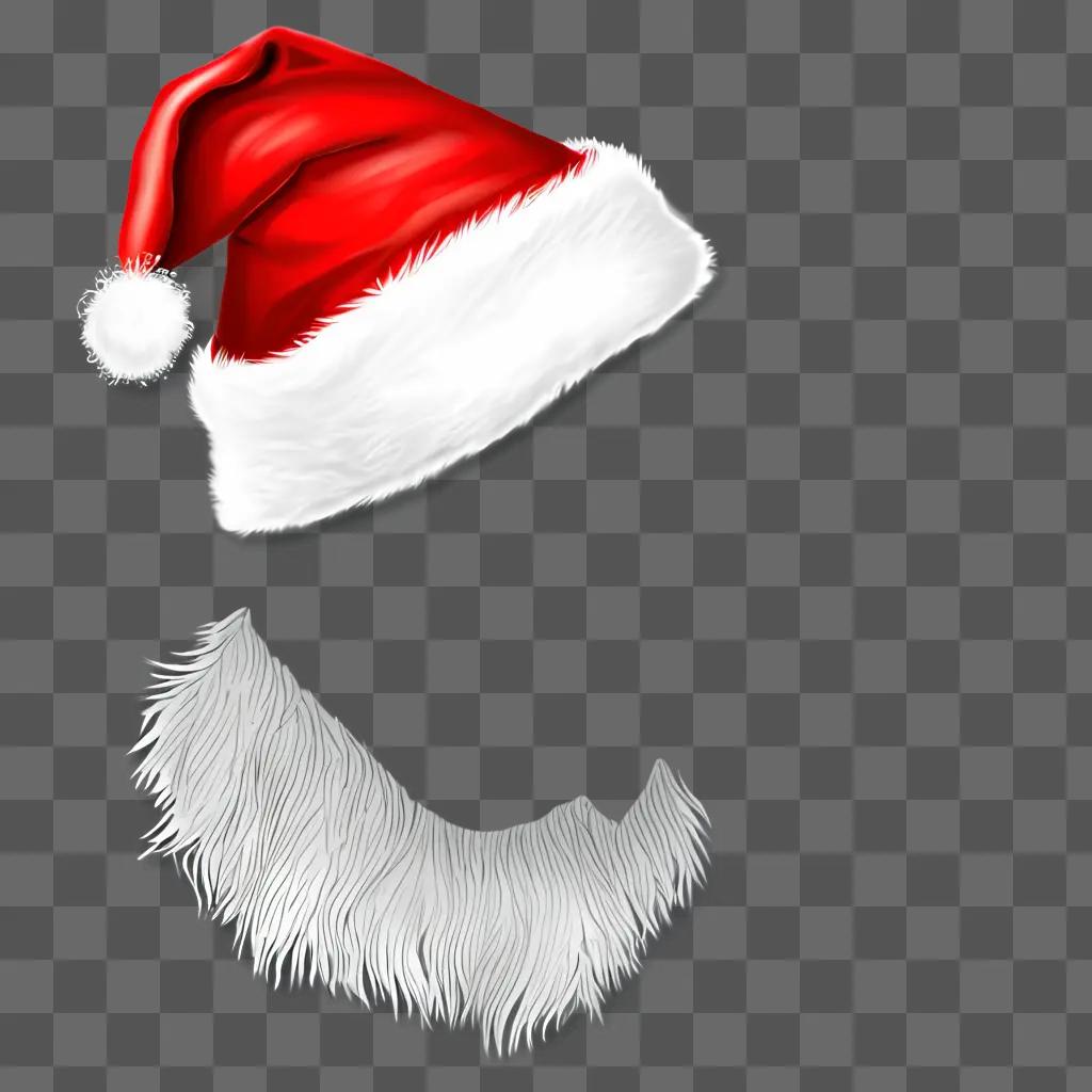 Realistic Santa hat drawing in a cartoon style