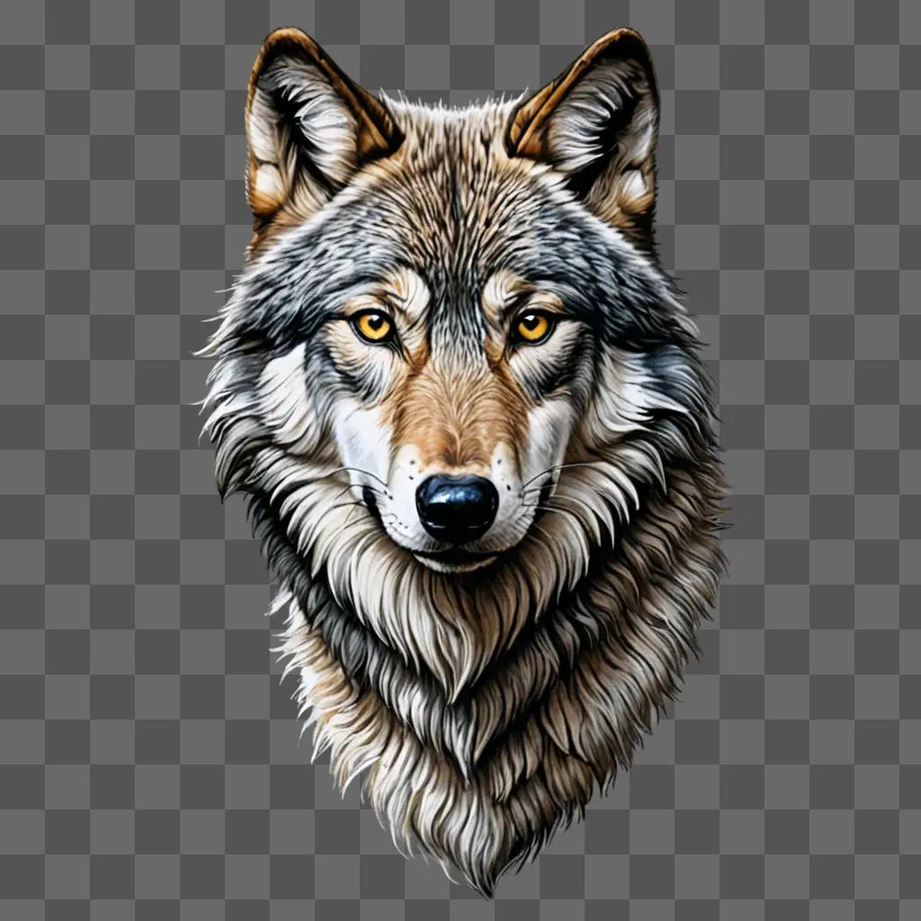 Realistic Wolf Drawing with Sharp Eyes