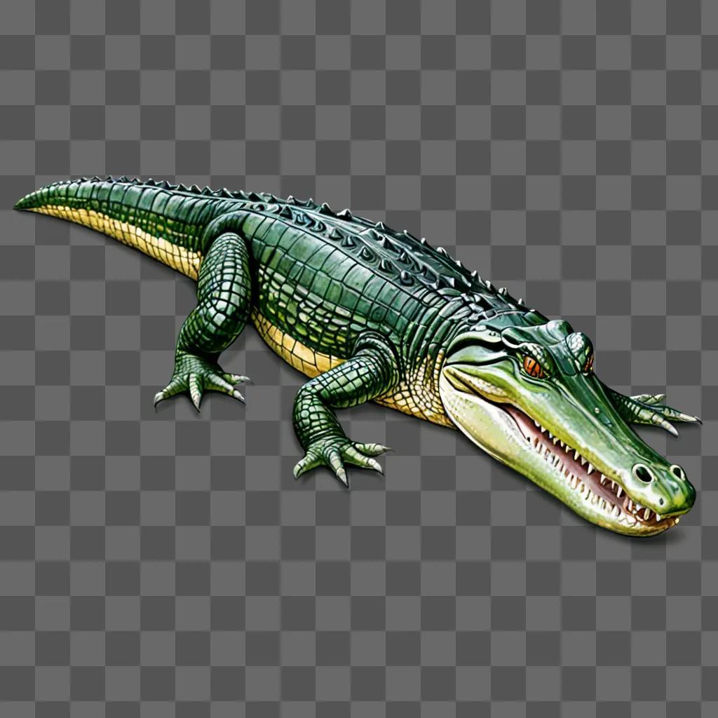 Realistic alligator drawing in 3D