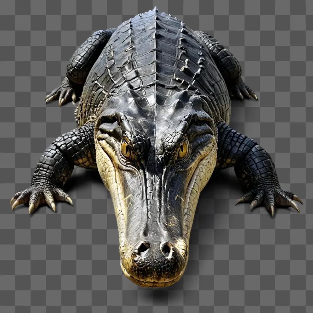 Realistic alligator drawing with detailed skin texture