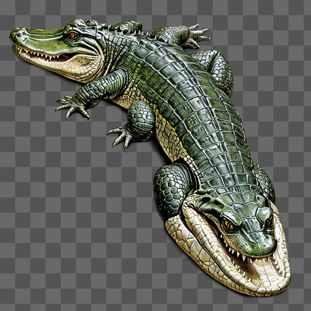 Realistic alligator drawing with open mouth