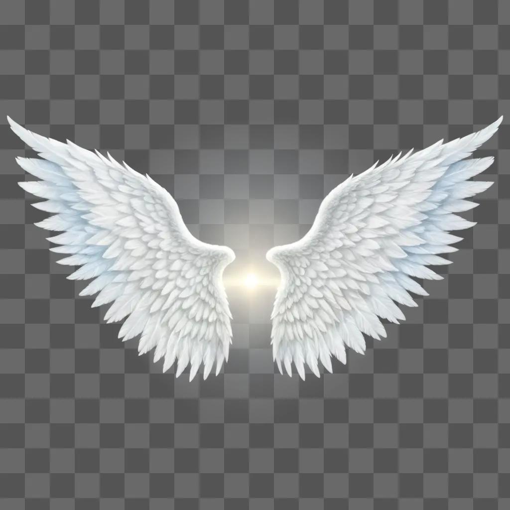 Realistic angel wings with a radiant glow