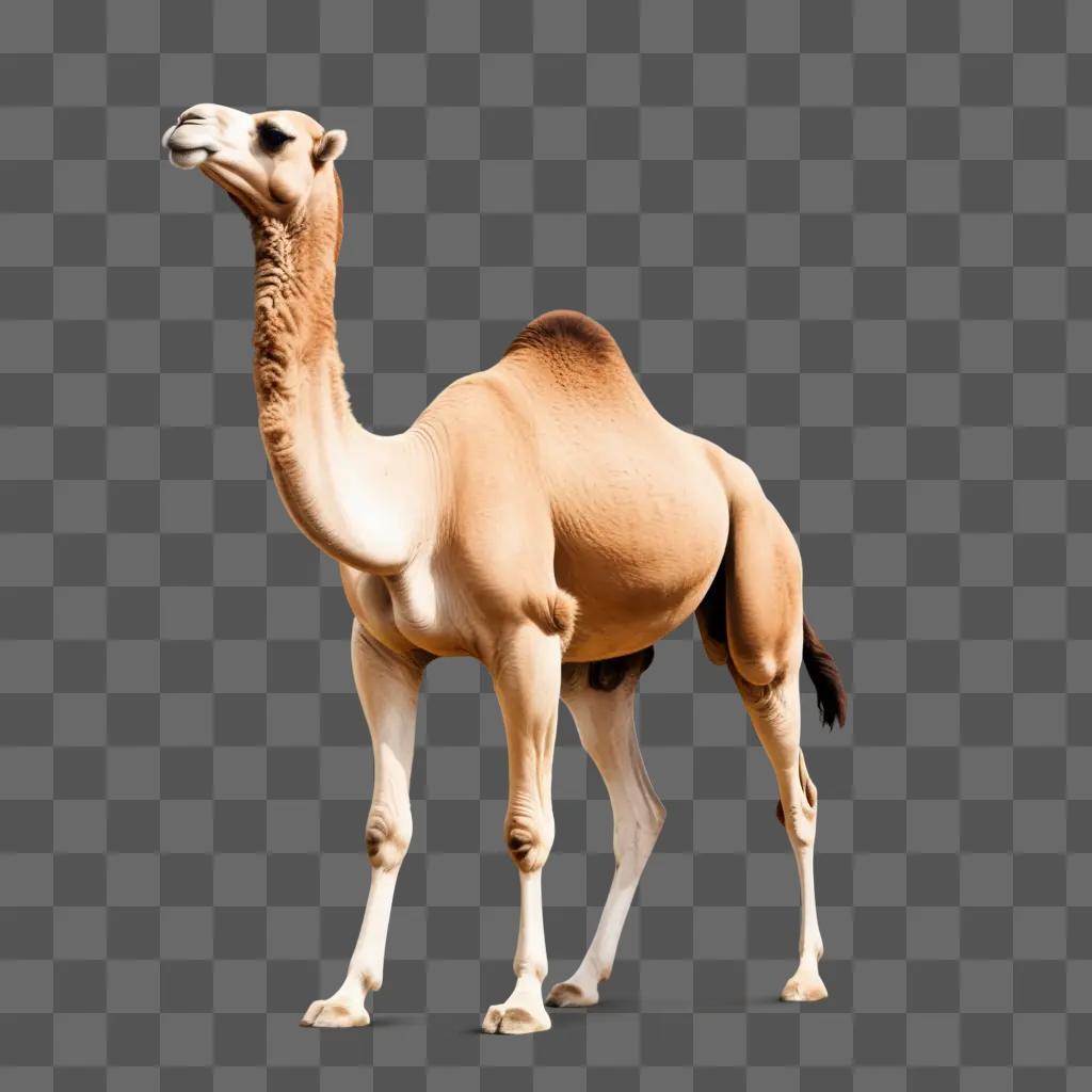 Realistic camel drawing in a blurry background