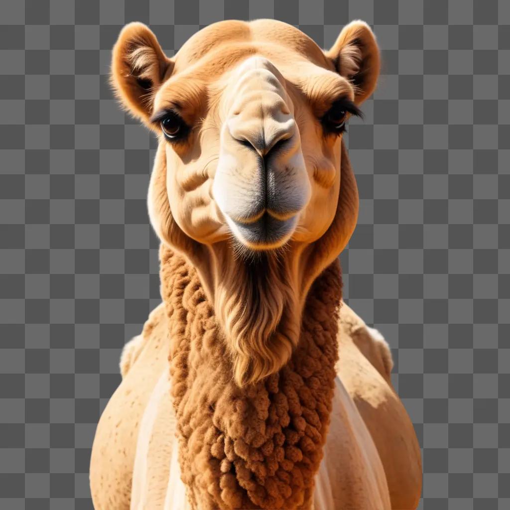 Realistic camel drawing with a white nose