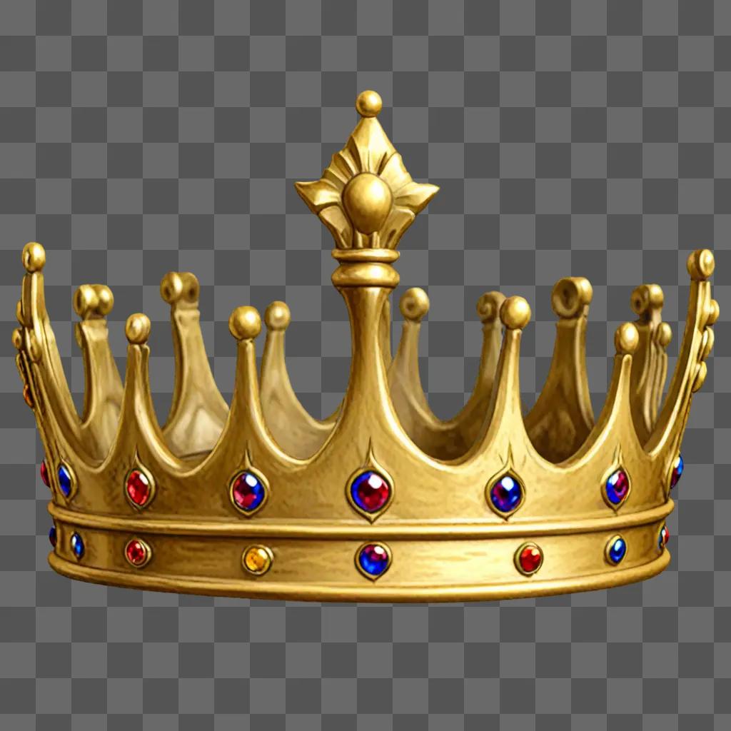 Realistic crown drawing on a beige background