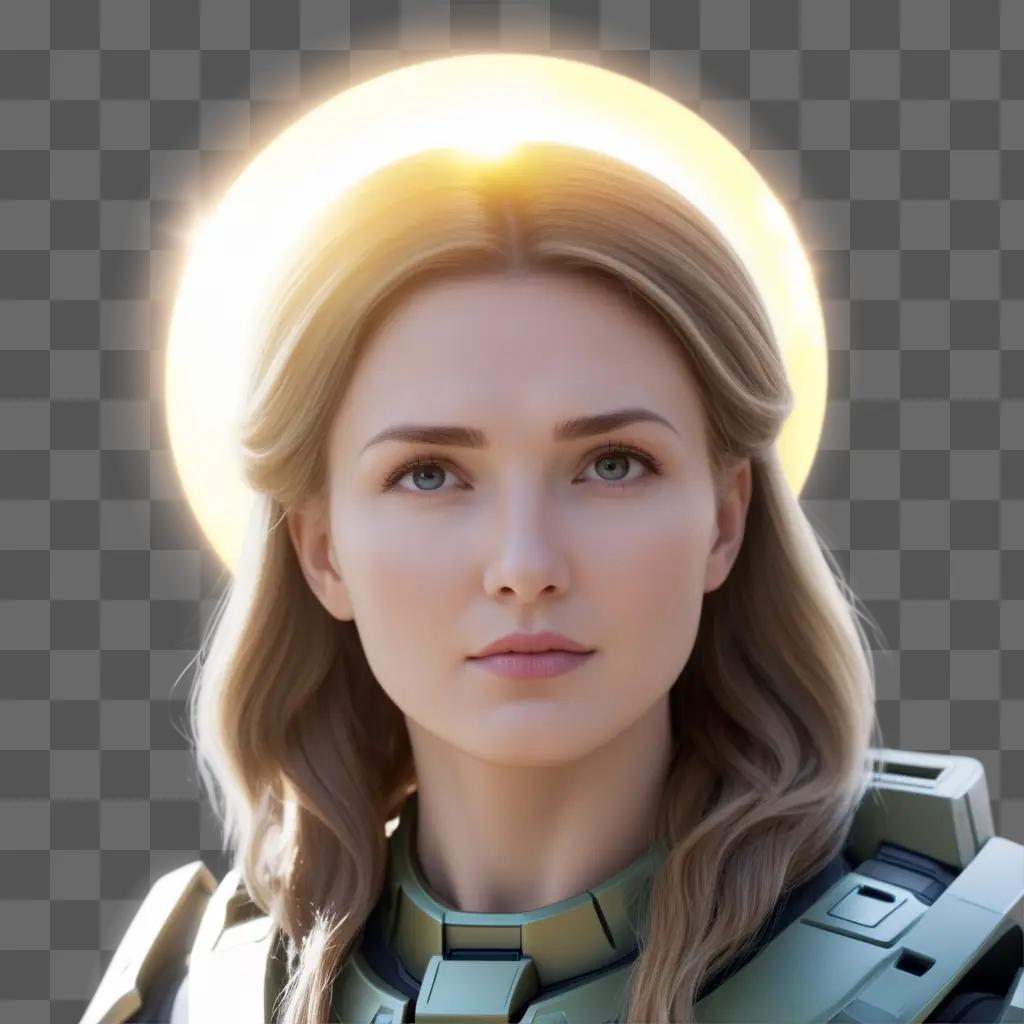 Realistic depiction of a real woman in a Halo costume