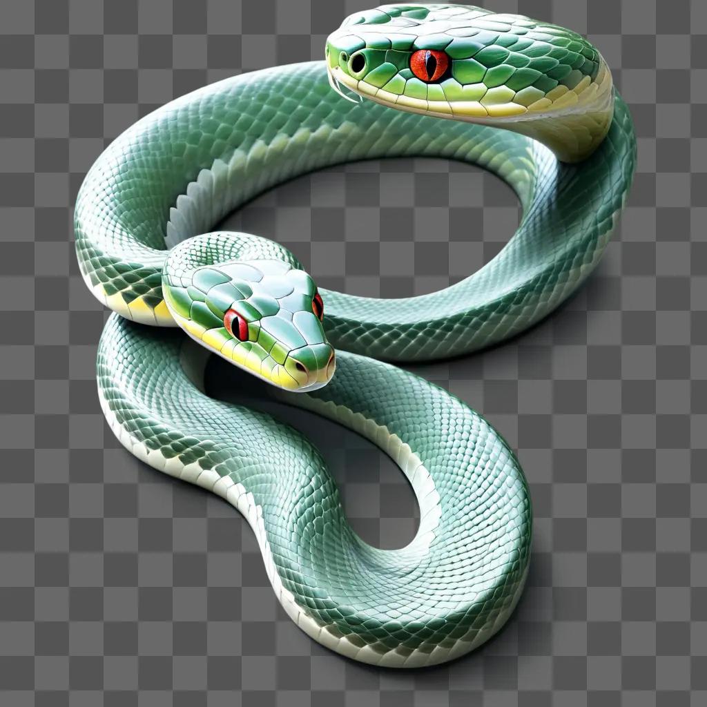 Realistic drawing of a green snake