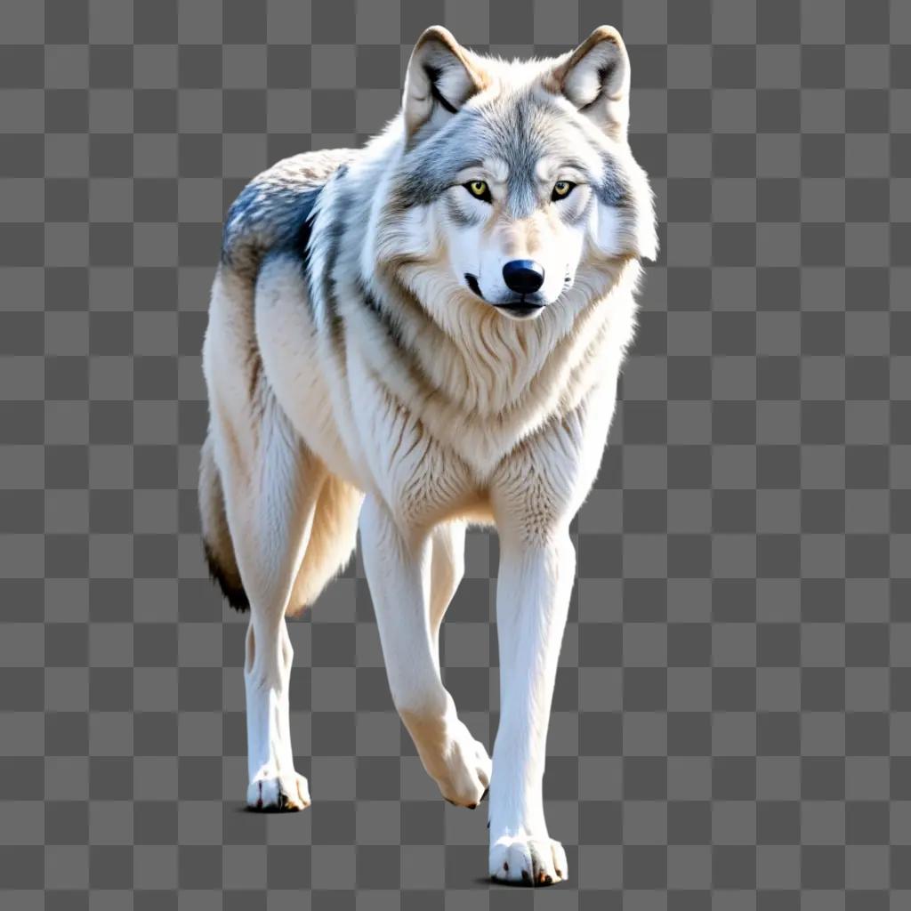 Realistic drawing of a wolf in motion