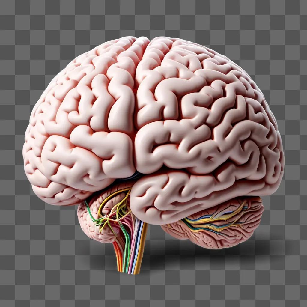 多くの血管を示す人間の脳のリアルな描画