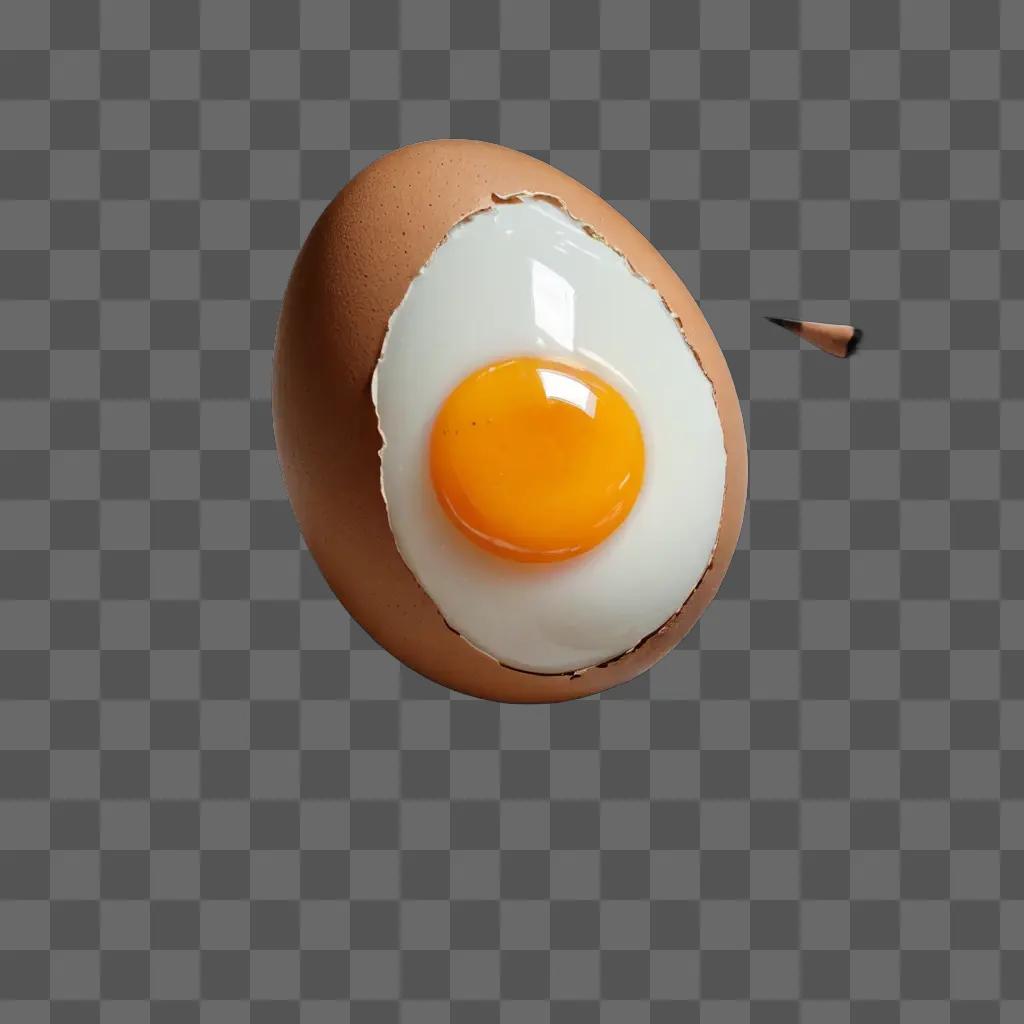 Realistic egg drawing with a broken yolk and white