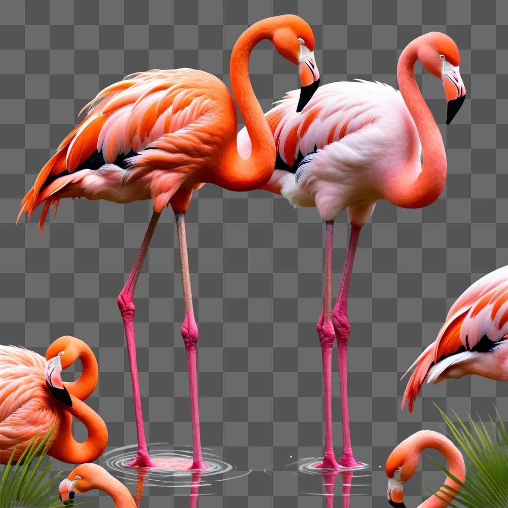 Realistic flamingo drawing with pink color