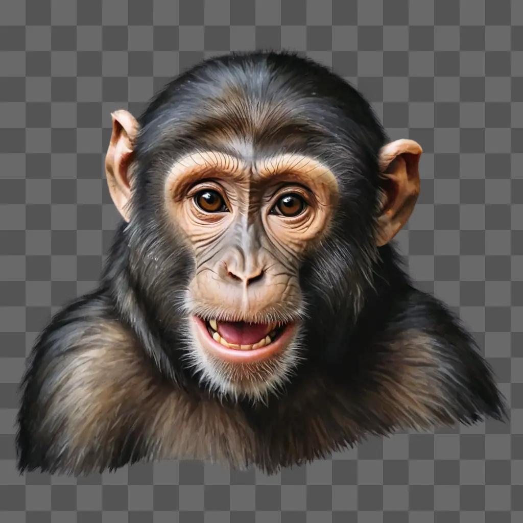 Realistic monkey drawing of a baby chimpanzee