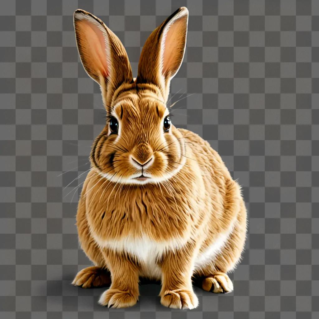 Realistic rabbit drawing of a brown rabbit