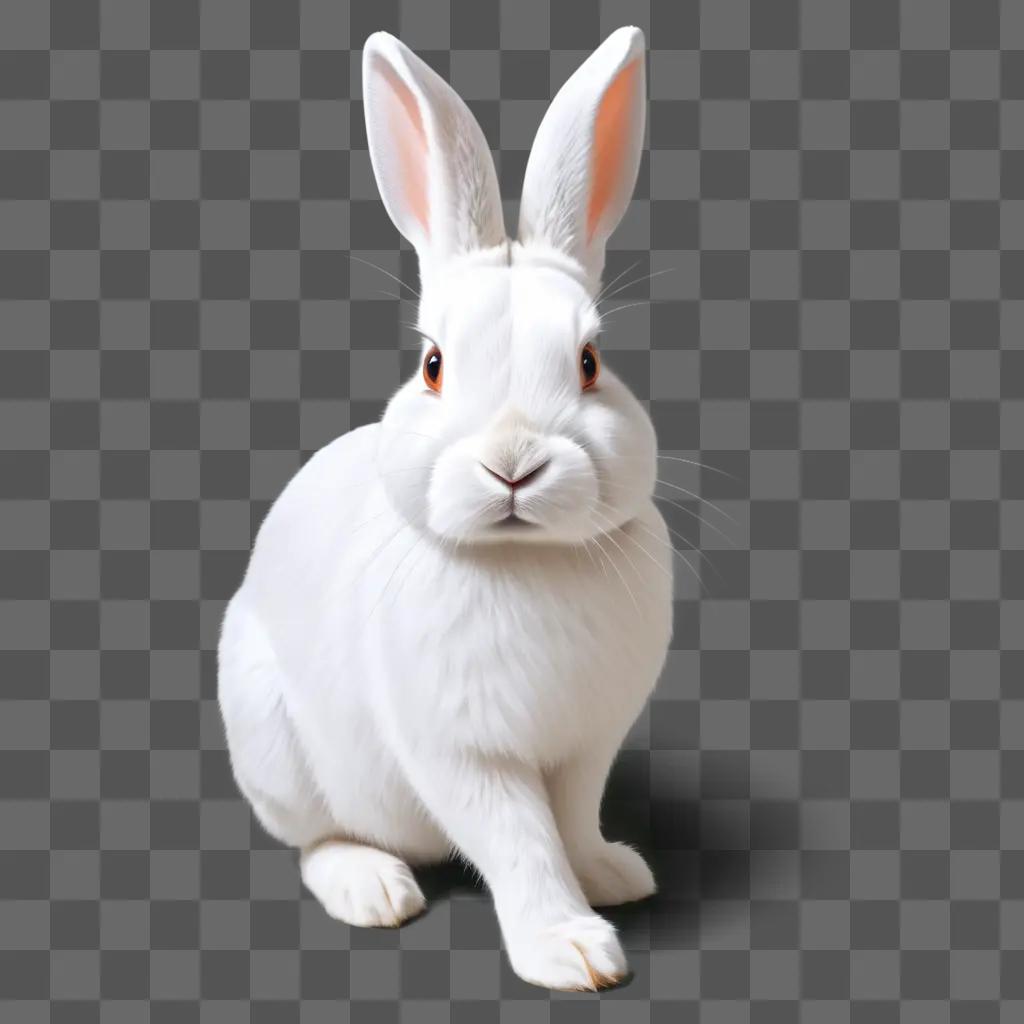 Realistic rabbit drawing on white background