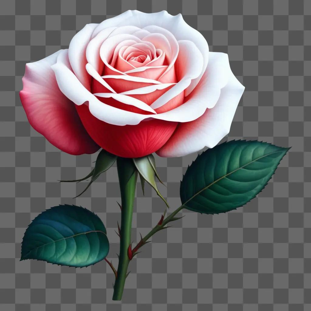 Realistic rose drawing with vibrant colors