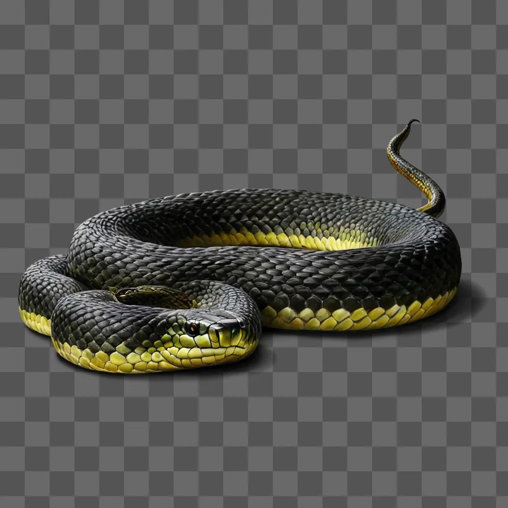 Realistic snake drawing on a dark background