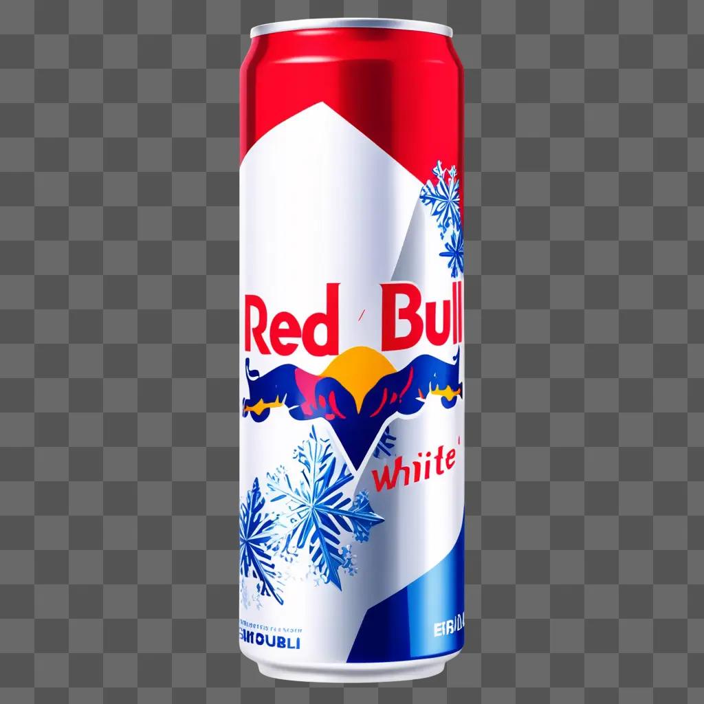 Red Bull can with snowflake design