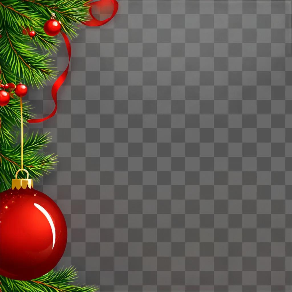 Red Christmas background with festive decorations