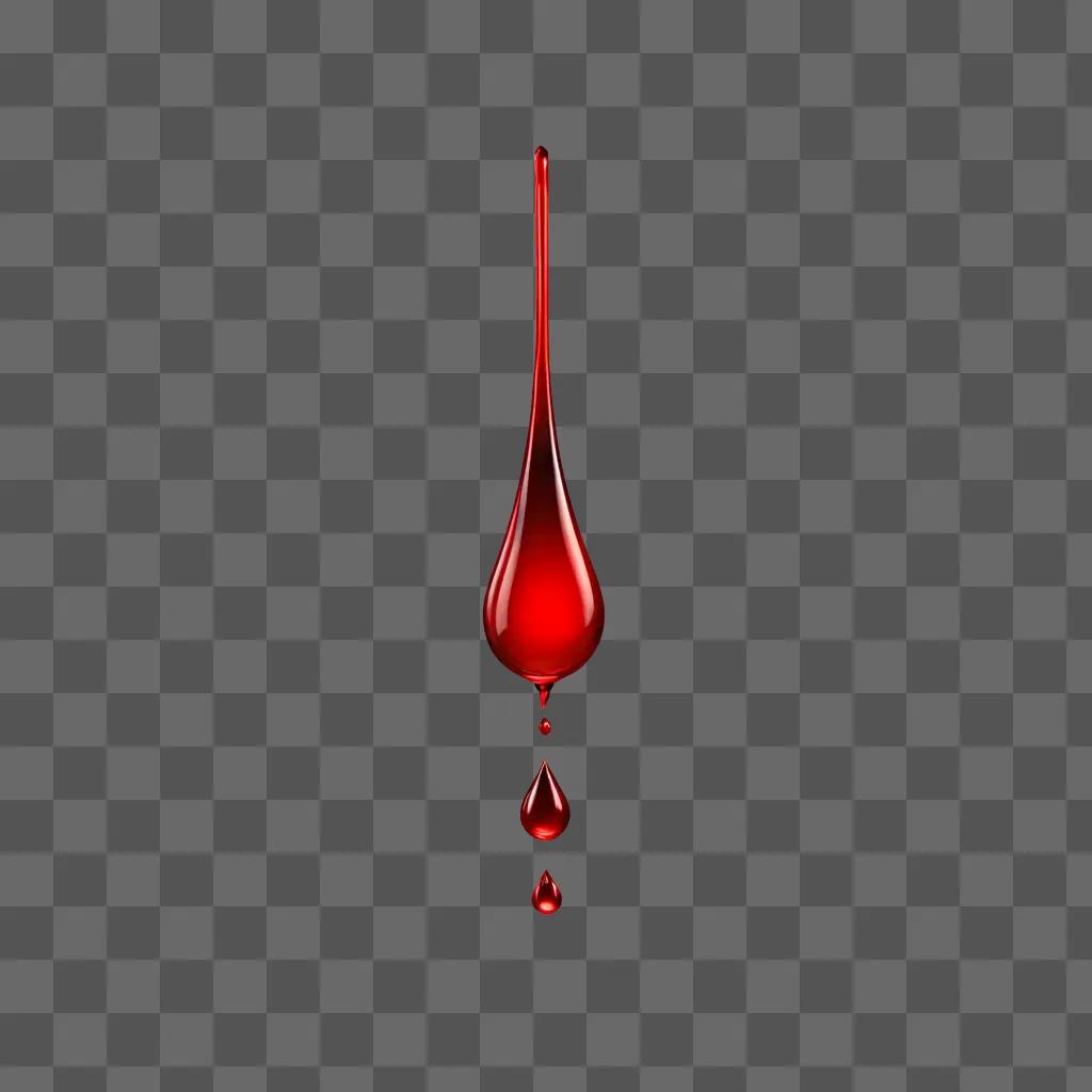 Red blood drop on red background