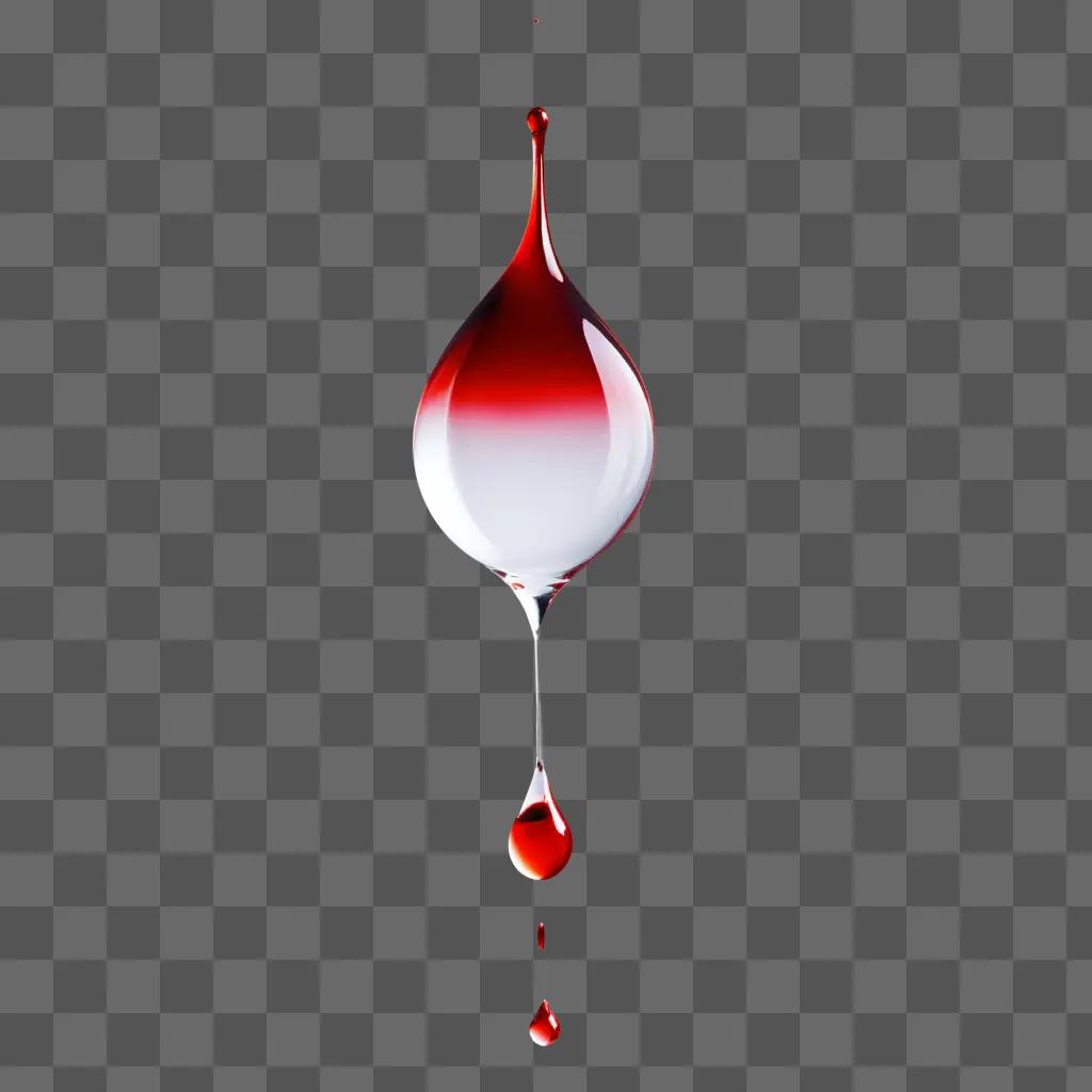 Red blood droplet drops on pink background