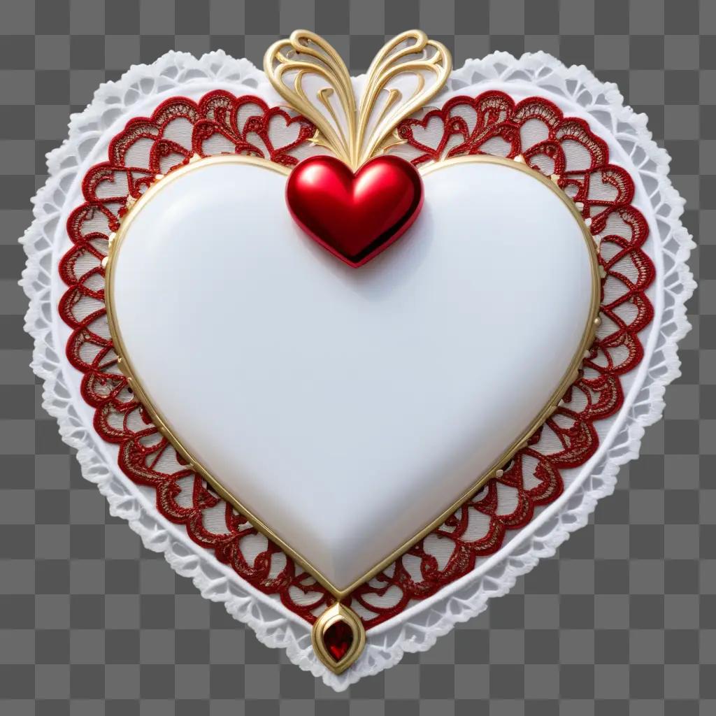 Red heart with a gold heart inside